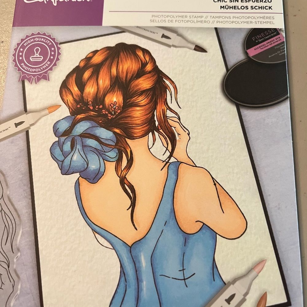 Hair photopolymer stamp Set - Chic Brown and Luscious Blonde. - Picture 3 of 6